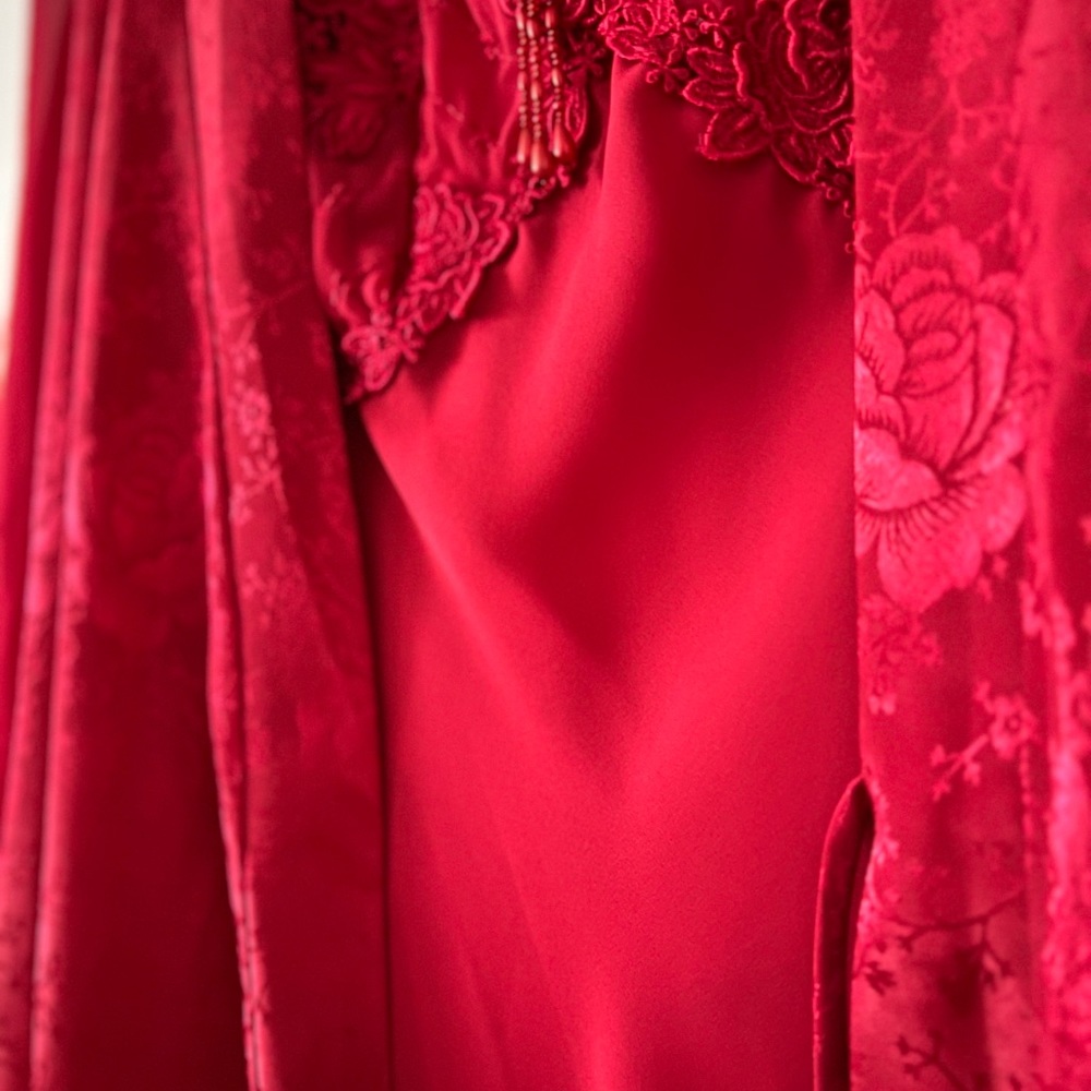 😍VTG 1994 Set NYC Bloomingdale’s robe M ROSES Set - Picture 4 of 12
